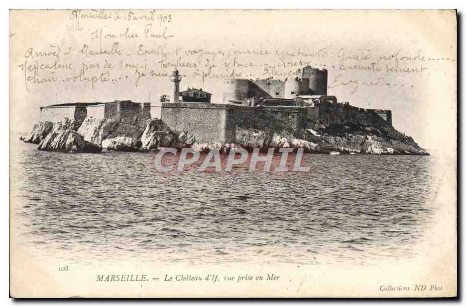 CPA Marseille Le chateau d'If vue prise en mer
