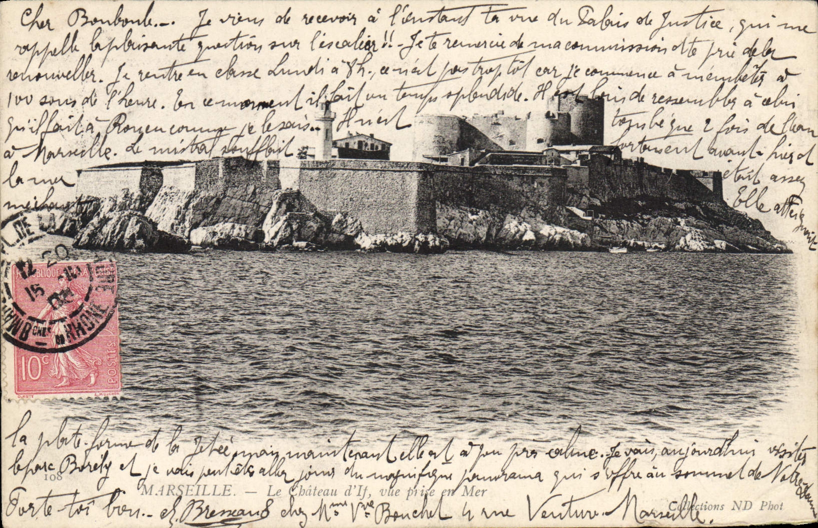 CPA Marseille Le chateau d'If vue prise en mer