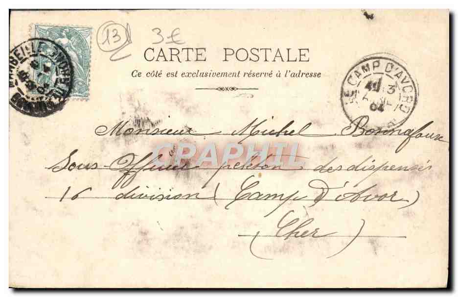 CPA Marseille Le chateau d'If — Rückseite