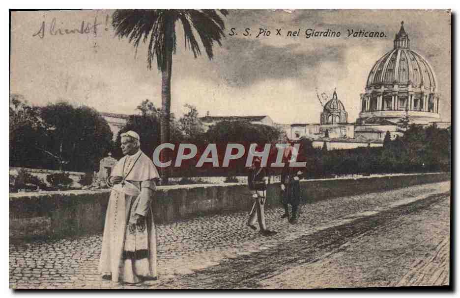 CPA Pape SS Pio X nel Giardino Vaticano