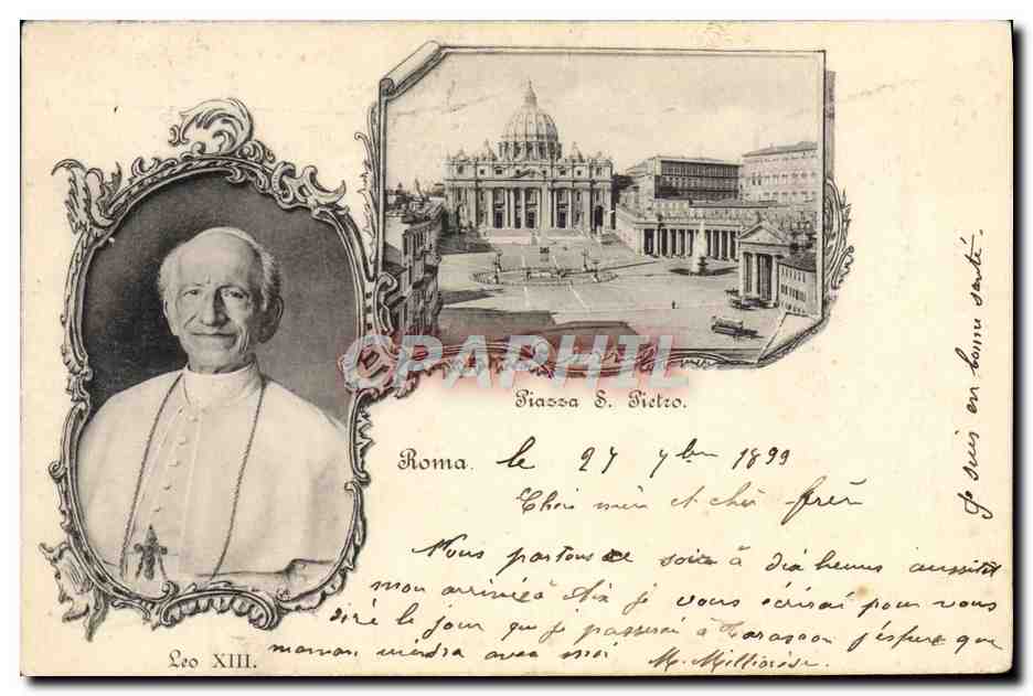 CPA Pape Roma Leo XIII Piazza S Pietro 