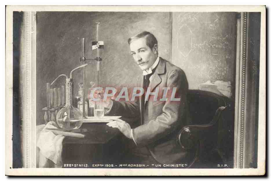 CPA Exposition 1902 Mme Ronssin Un chimiste 