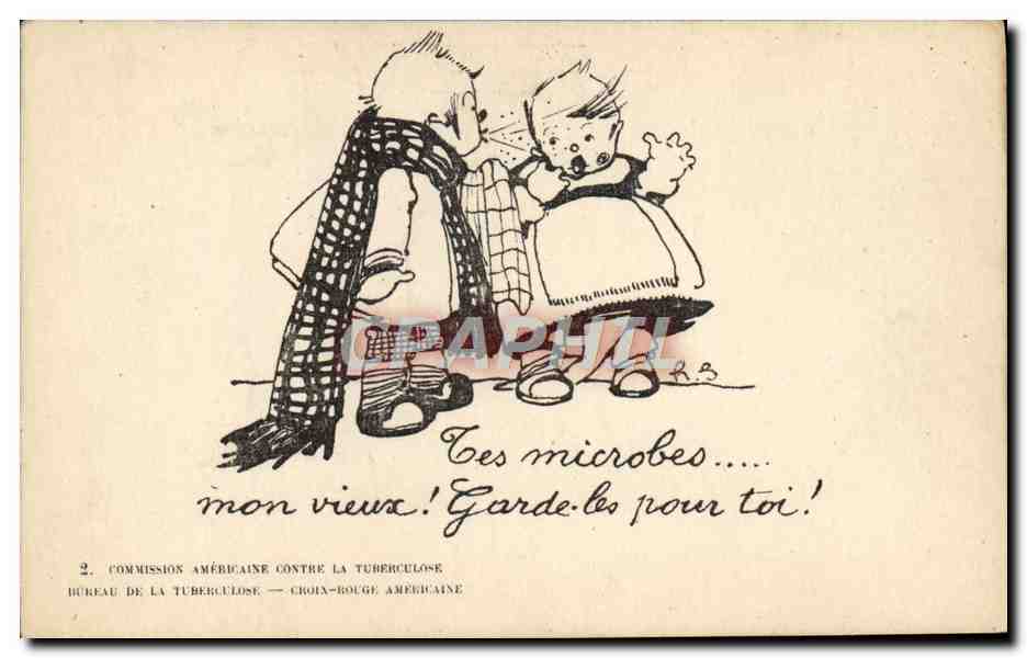 Deux enfants — illustration anti-tuberculose — Commission Américaine contre la Tuberculose, Croix-Rouge Américaine