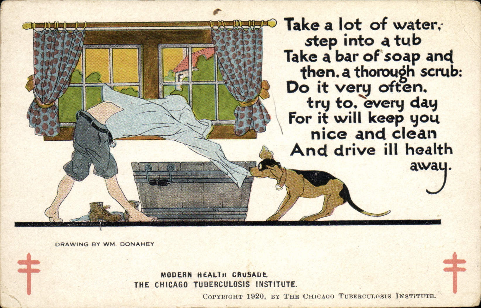 Bain quotidien pour la santé — campagne contre la tuberculose — Chicago Tuberculosis Institute