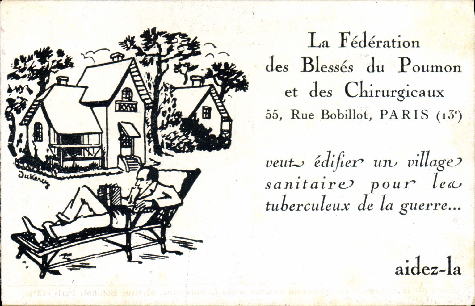 CPA Federation des Blesses du Poumon et des Chirurgicaux Rue Bobillot Paris Tuberculose 