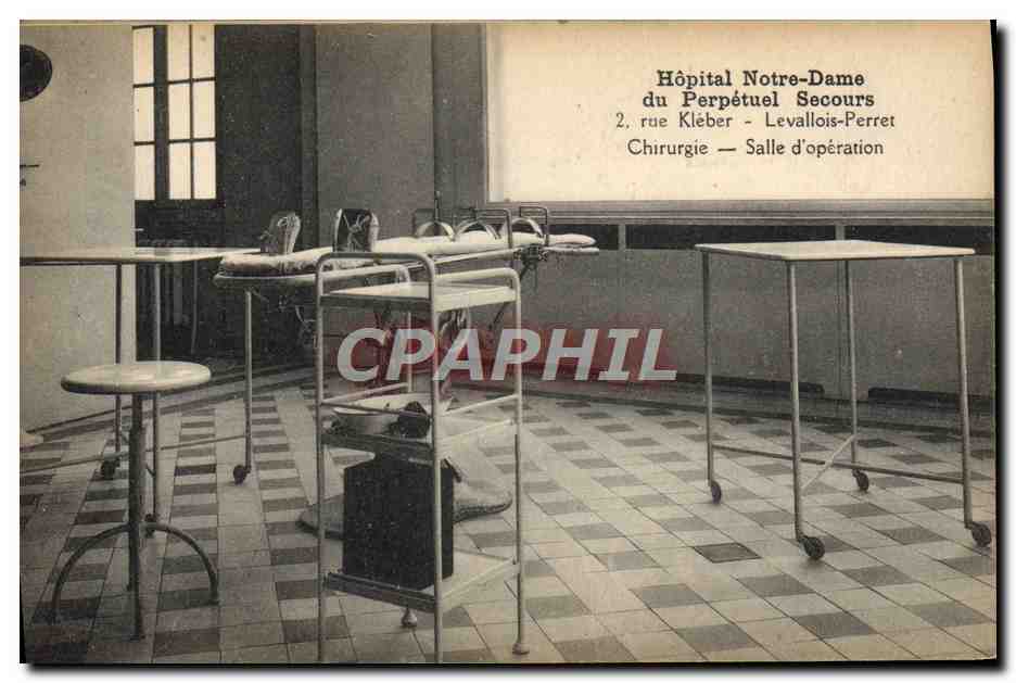 Salle d'opération — Hôpital Notre-Dame du Perpétuel Secours — 2, rue Kléber — Levallois-Perret