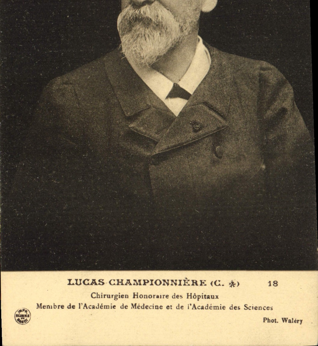 Lucas Championnière — Chirurgien Honoraire des Hôpitaux, Membre de l'Académie de Médecine et de l'Académie des Sciences — Phot. Waléry, n°18