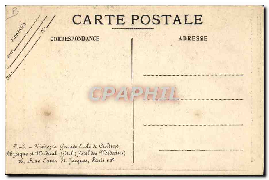 Étudiants en médecine sur le toit-jardin — École de Culture Physique de Médical-Hôtel, Paris 14e — Back