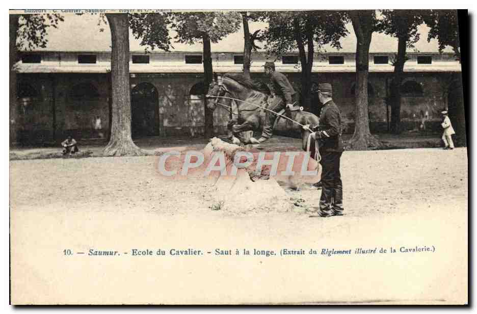 Saumur - École du Cavalier - Saut à la longe — G. Gabriel, Saumur, n°10