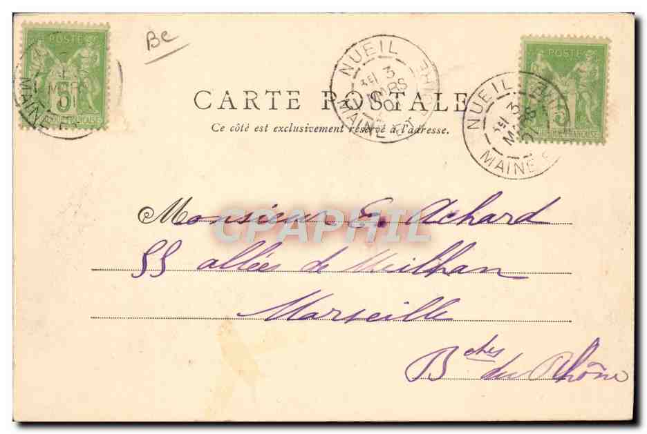 Saumur — Saut de la Haie au Breil, Sous-Lieutenant de Cavalerie — Fr. Voelcker, photo Saumur, dépôt — Verso