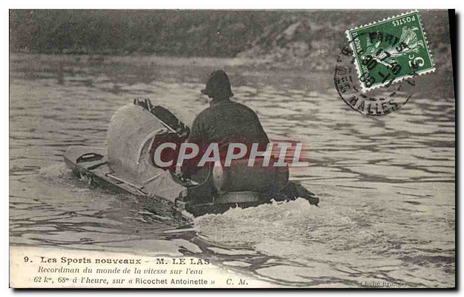 M. Le Las - Recordman du monde de la vitesse sur l'eau sur « Ricochet Antoinette » — C. M. — C. Malecult, phot. édit. Paris