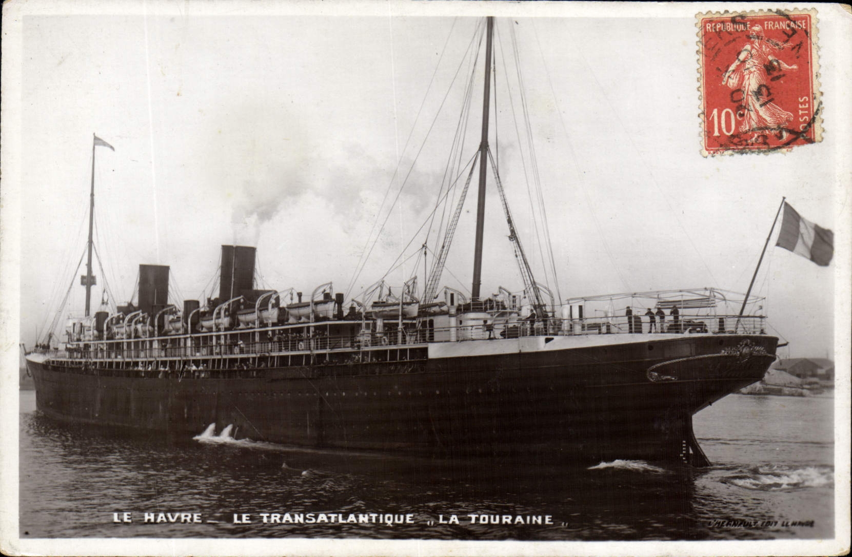 Le Havre — Le Transatlantique La Touraine — L'Hermaux & Linné