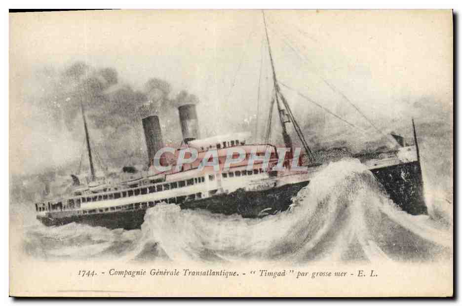 Timbad par grosse mer — Compagnie Générale Transatlantique — E. L.