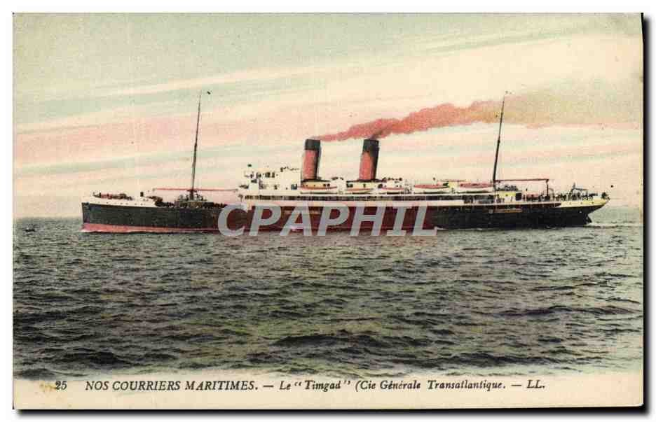 CPA Bateau Courriers maritimes Le Timgad Cie Generale Transatlantique