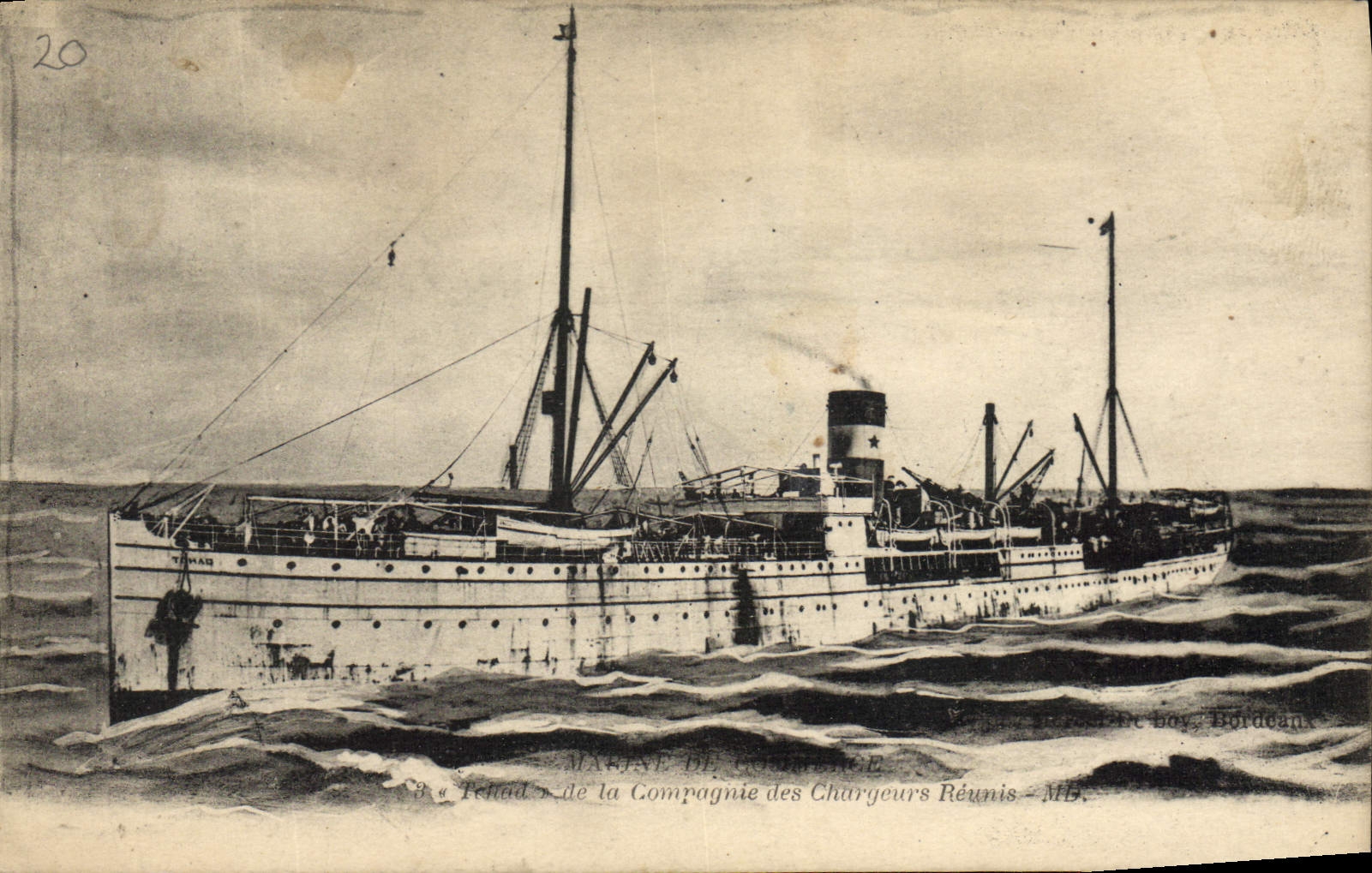 CPA Bateau Tchad de la Compagnie des Chargeurs reunis 