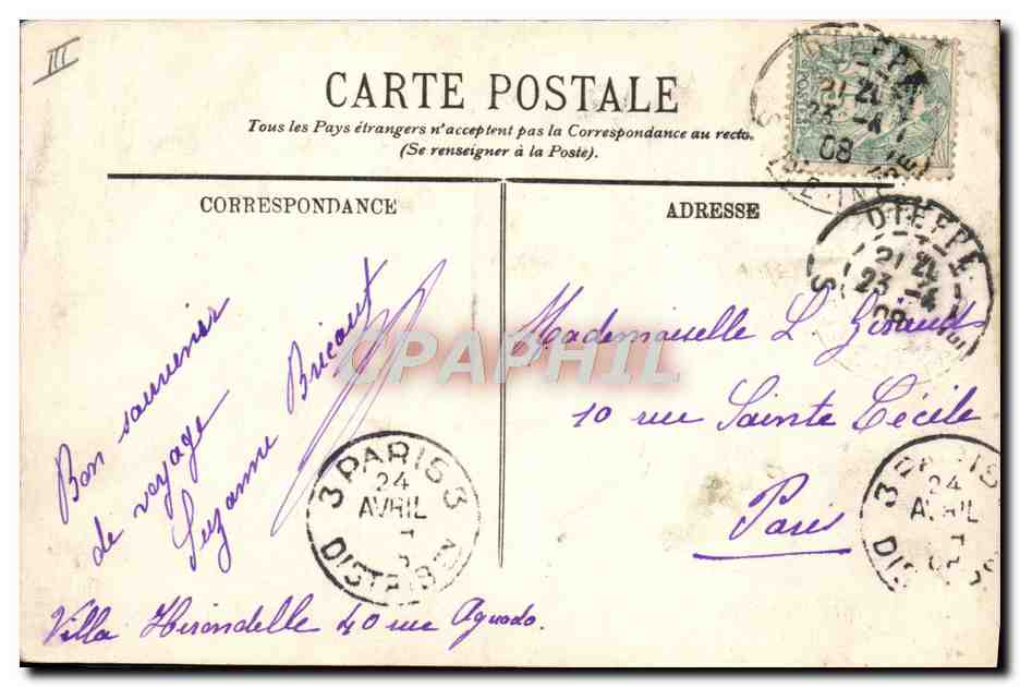 Dieppe — La Tamise entrant dans le Port — LL, n° 270 — Reverso