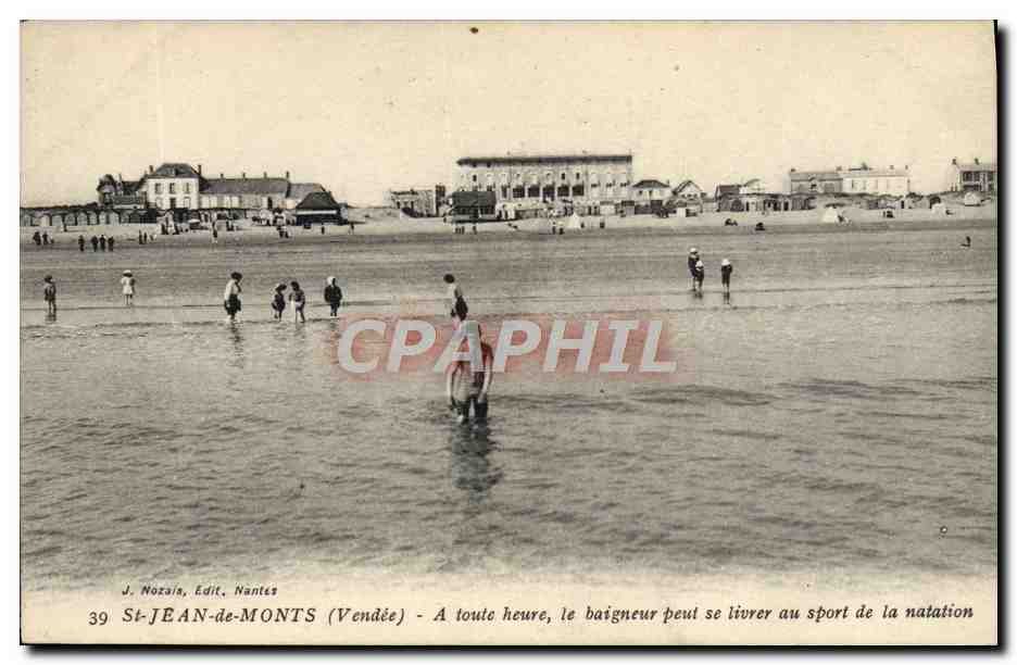 St-JEAN-de-MONTS (Vendée) — bathers in the sea — J. Nozaïa, Edit. Nantes, n°39