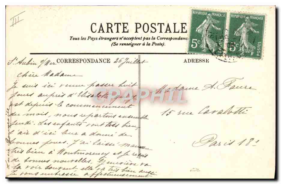 CPA Enfants Plage Un fort Maillot de Bains  — Rückseite