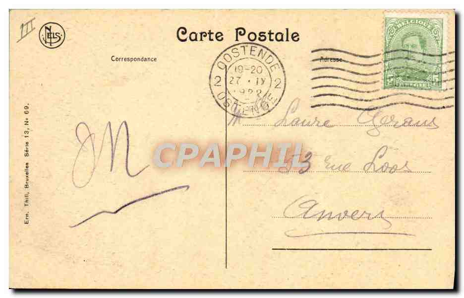 Ostende — Le Nostre Bagnanti — Ern. Thill, Bruxelles, Serie 13, N° 69 — Verso