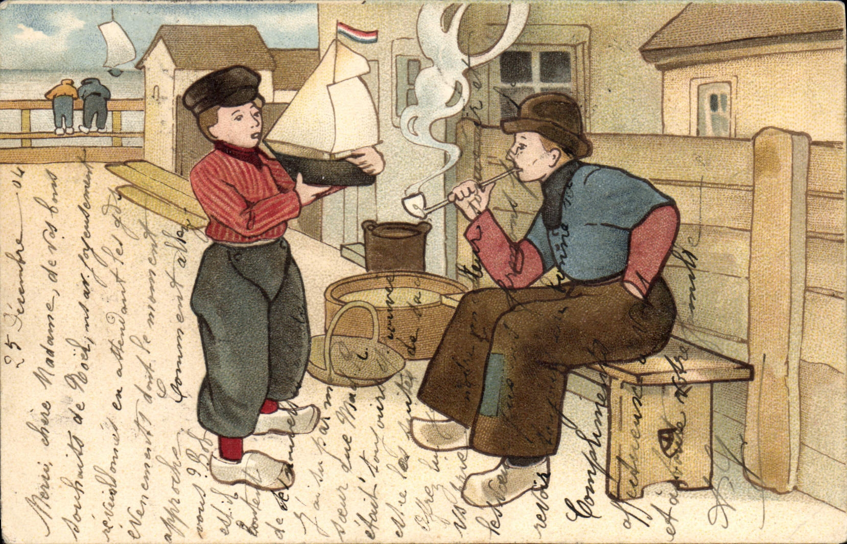 CPA Fantaisie Illustrateur Wells Enfants Pays-Bas Pipe Tabac