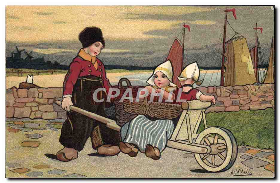 CPA Fantaisie Illustrateur Wells Enfants Pays-Bas 