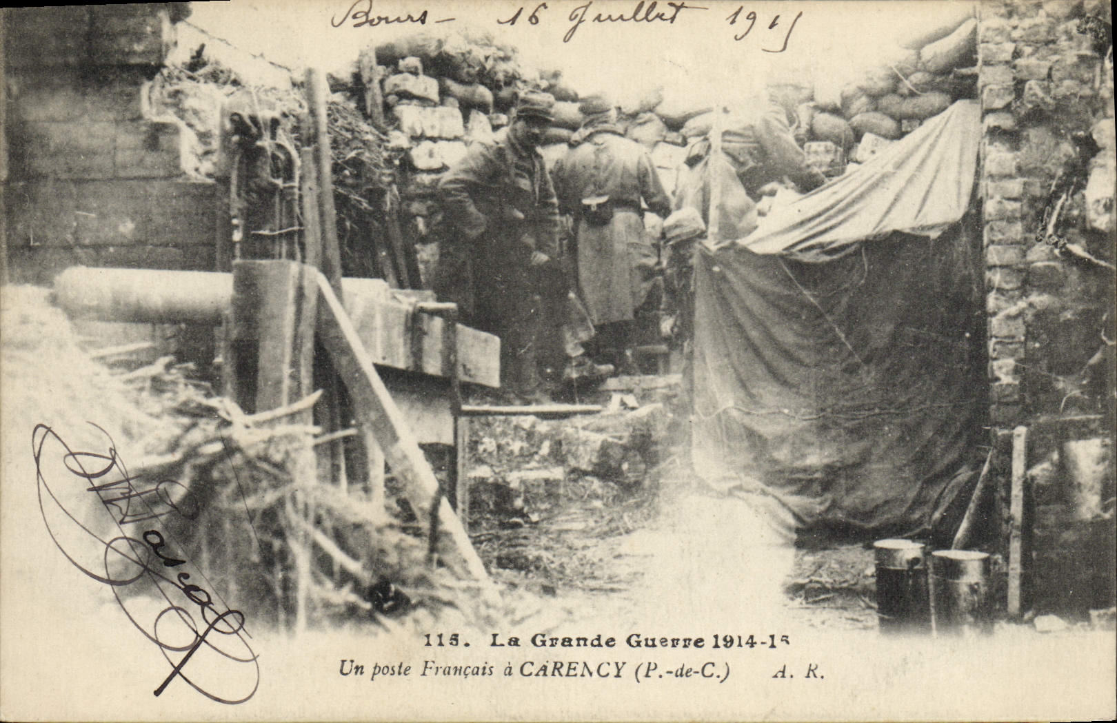 Un posto francese a CARENTY (P.-de-C.) — La Grande Guerra 1914-15 — A.R. n°115
