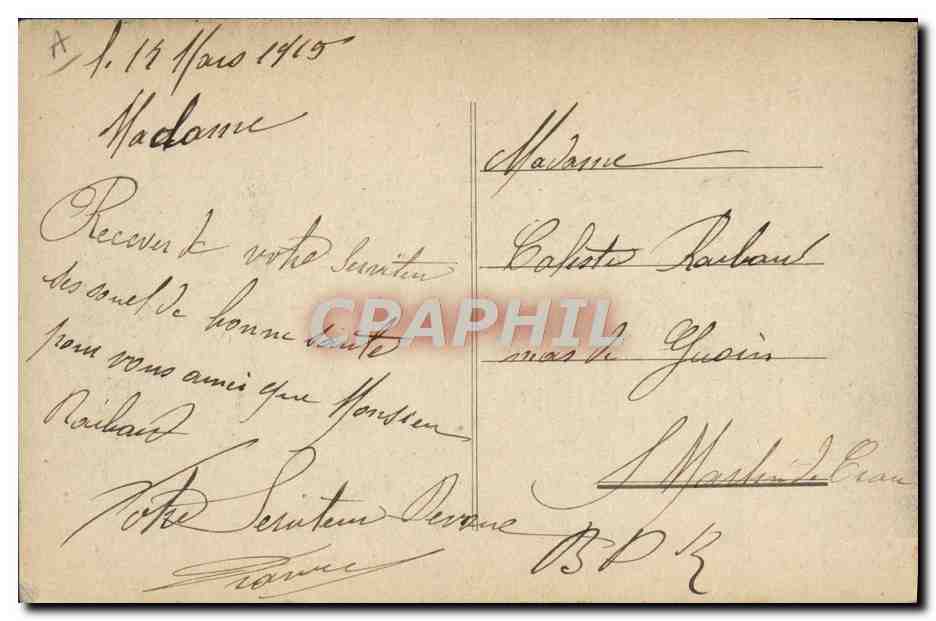 Riposo alle spalle delle linee — Guerra 1914 — J.C. — Verso
