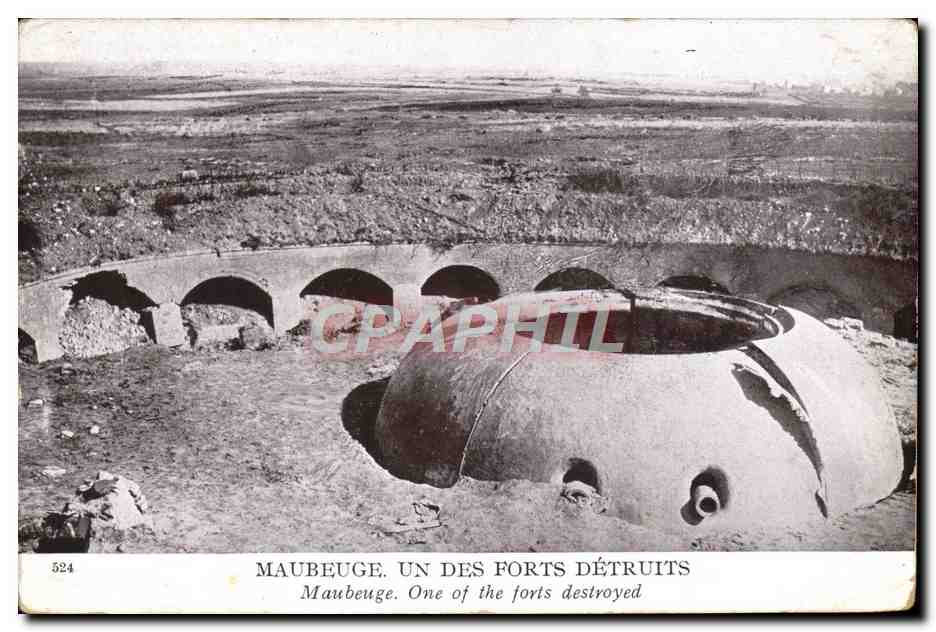 CPA Militaria Maubeuge un des forts detruits 