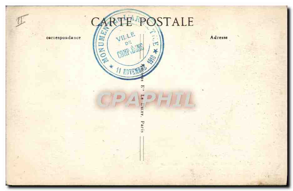 CPA Militaria Foret de Compiegne Vue panoramique du carrefour de l'armistice  — Rückseite