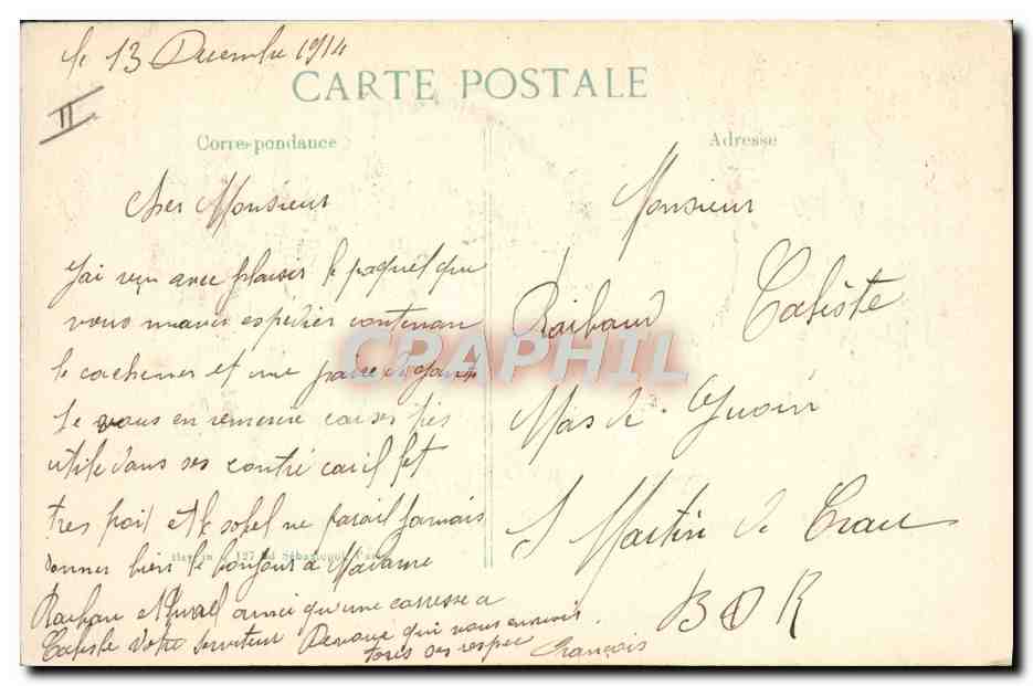 Un coin du champ de bataille de PUISIEUX — 1914 — Dme Sèrie — Verso