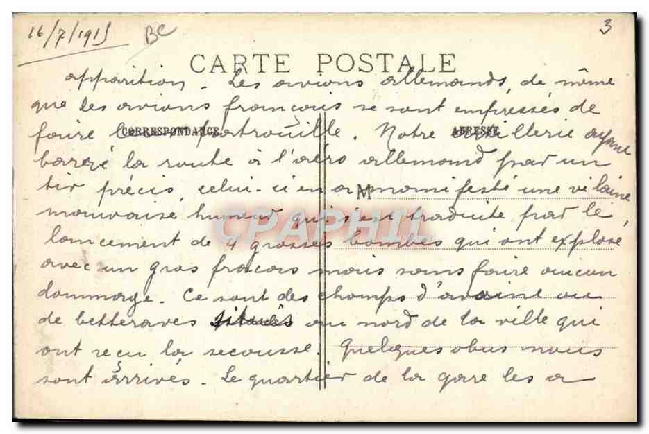 Infantería alemana en AMIENS — La Gran Guerra 1914-15 — A. RICHARD, 84, faub. du Temple, París — Reverso