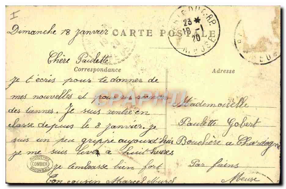 CPA Militaria Bar le Duc Cimetiere militaire  — Rückseite