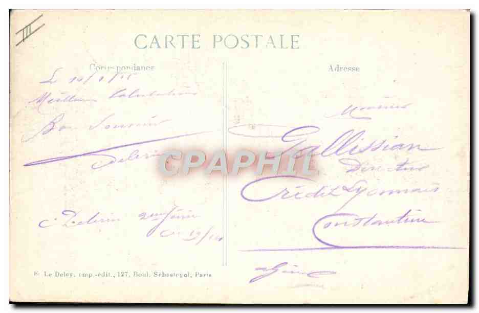 Difesa di Anversa - Marini Inglesi — 18me Série — Cliché Chasseneu-Flaviens — Verso