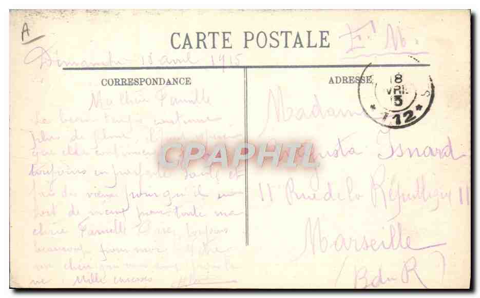 Aankomst van Canadese troepen — Oorlog 1914-1915 — LL. n°106 — Achterkant