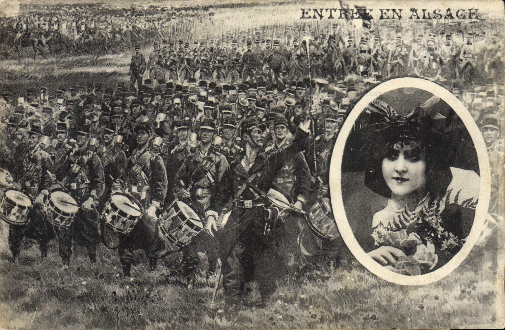 CPA Militaria Entree en Alsace Femme 