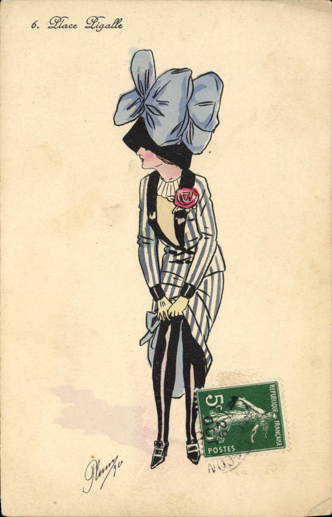 CPA Fantaisie Illustrateur Femme Place Pigalle Paris 