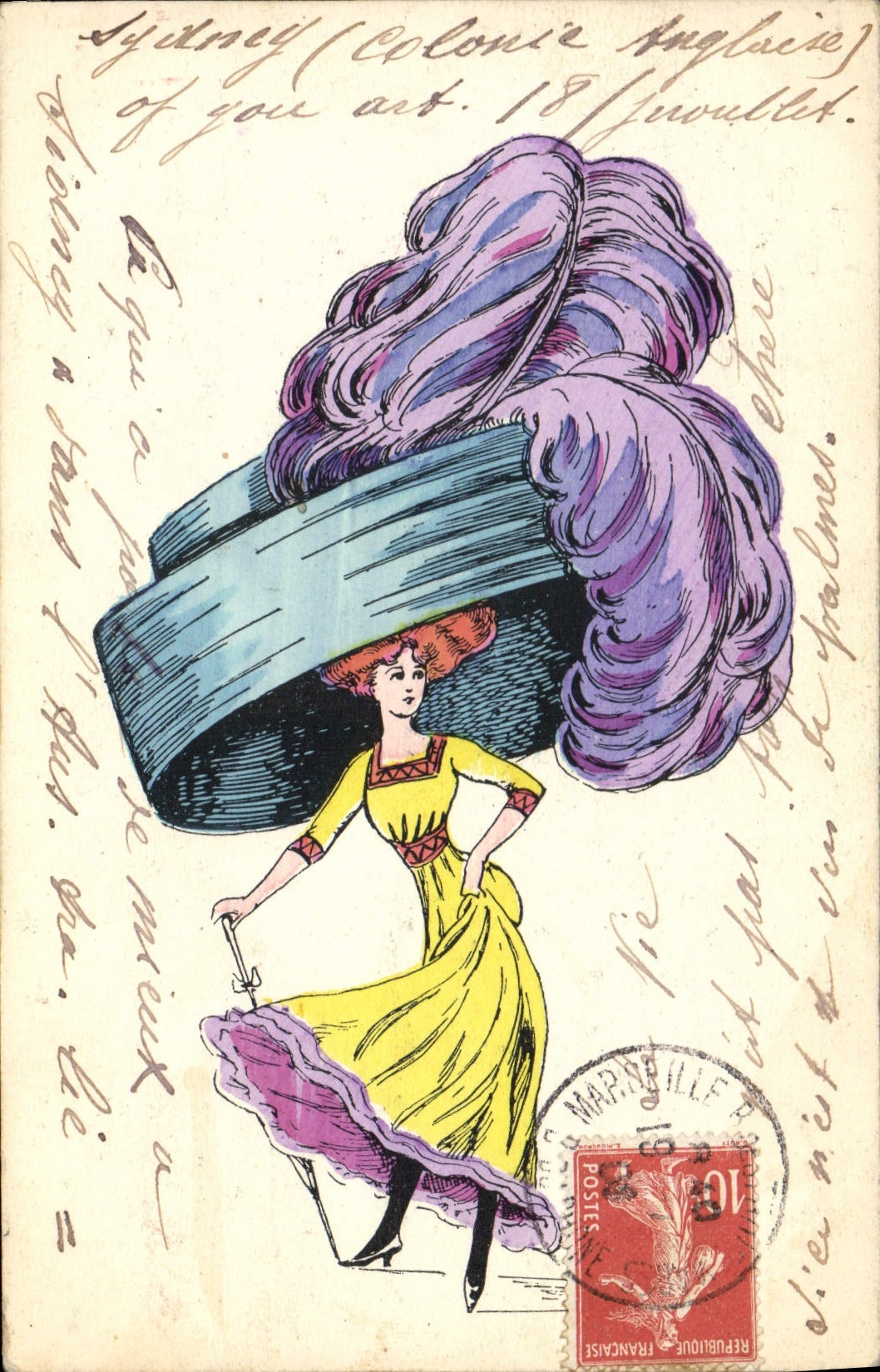 CPA Fantaisie Illustrateur Femme Coiffe Coiffure