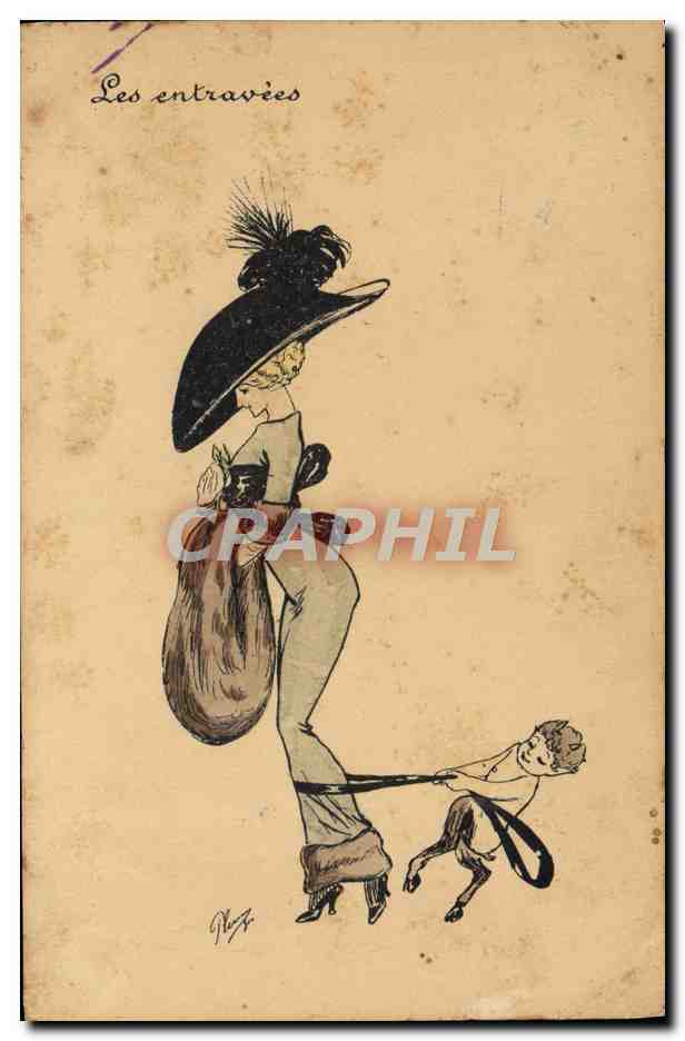 Les entravées — Illustration d'une femme élégante avec un chien — Édition artistique Paris, série 120/4