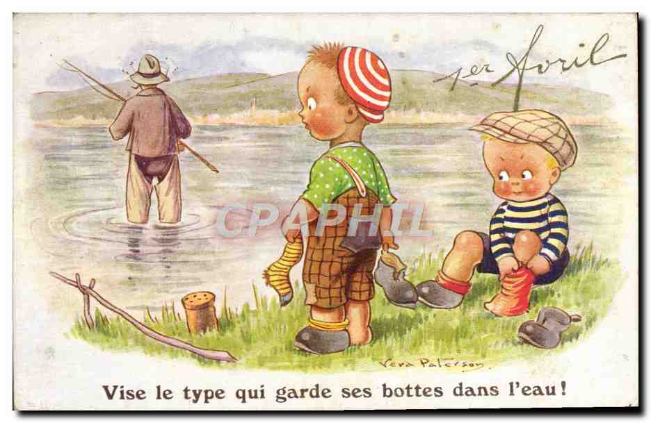 CPA Fantaisie Illustrateur Enfants Peche Pecheur 