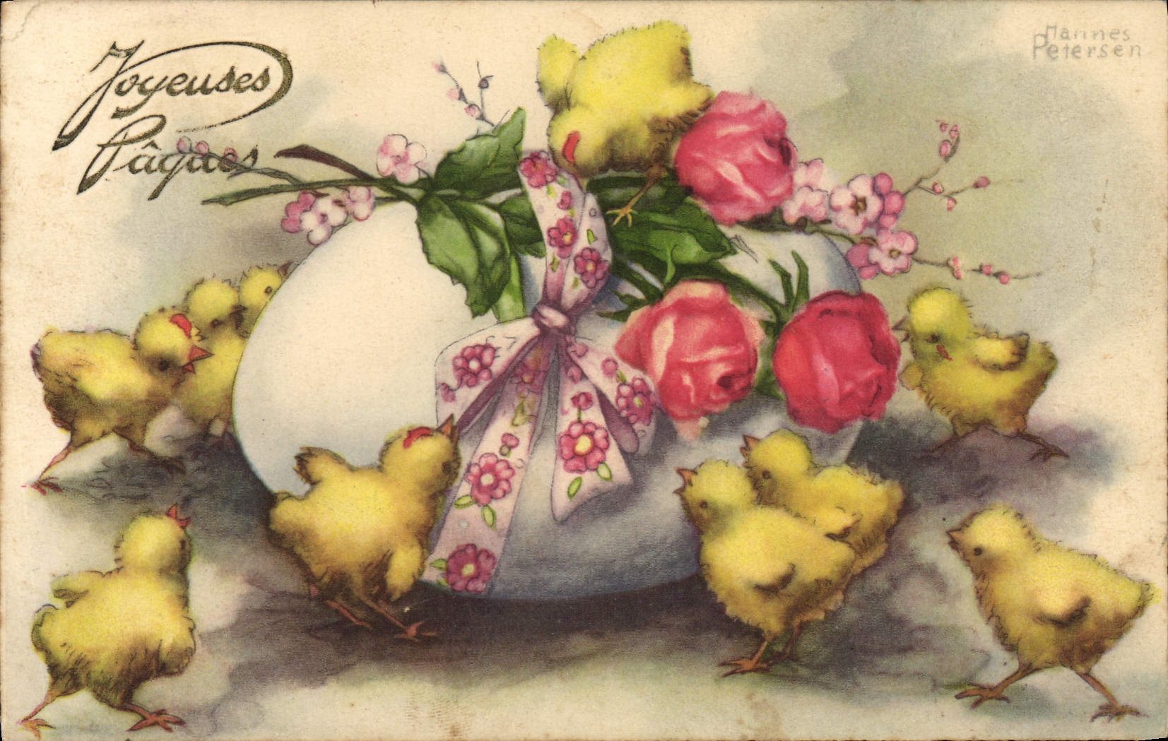 CPA Fantaisie Illustrateur Poussins Oeuf