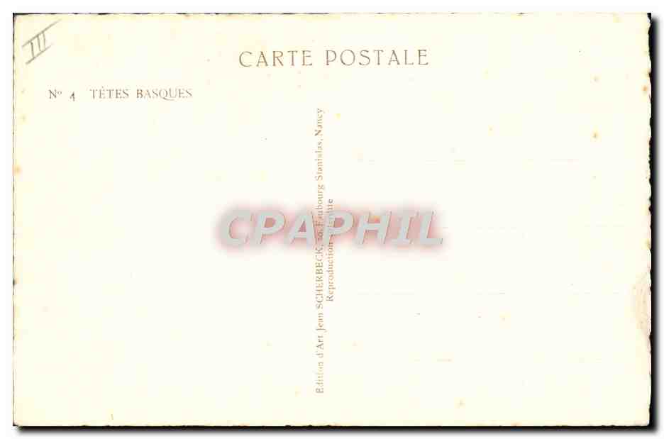 CPA Folklore Types basques Pipe Tabac — Verso