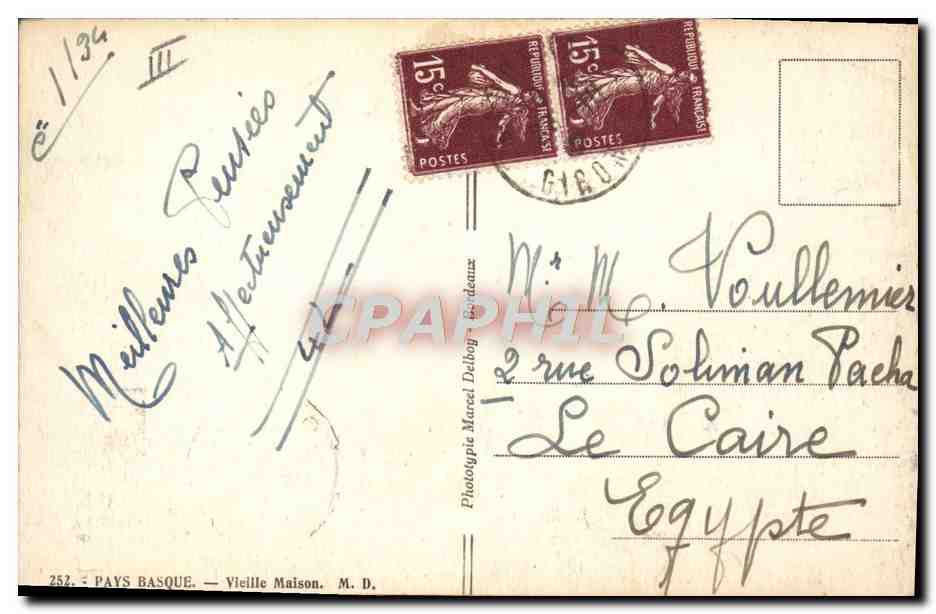 CPA Folklore Pays basque Vieille maison  — Verso