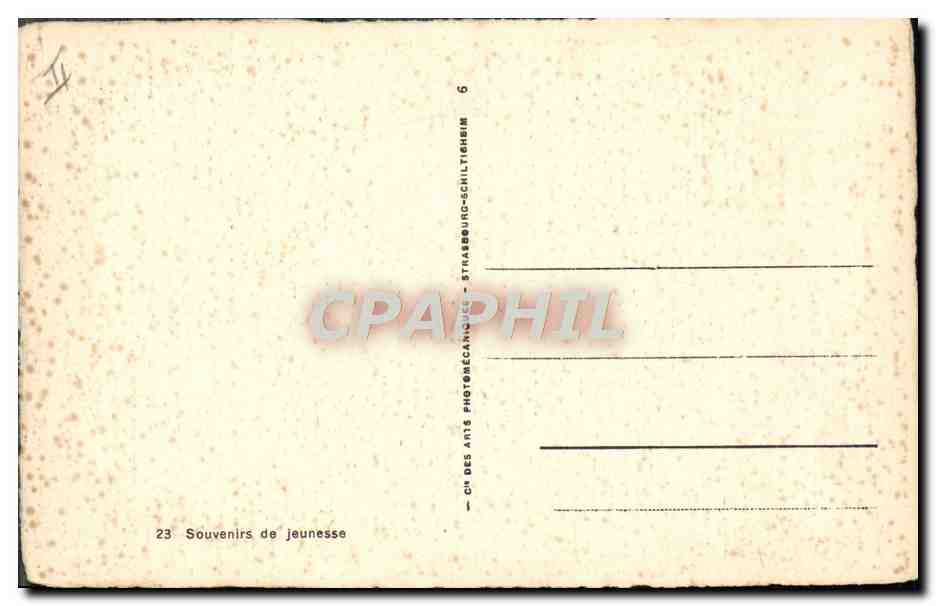 CPA Folklore Souvenirs de jeunesse  — Rückseite