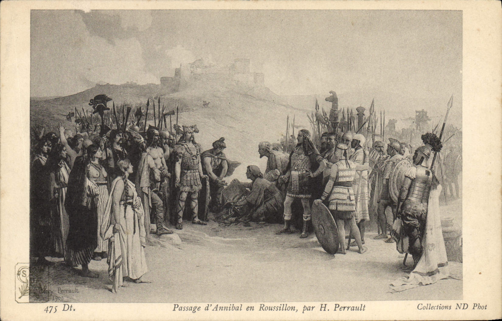 CPA Folklore Passage d'Annibal en Roussillon par H Perrault 