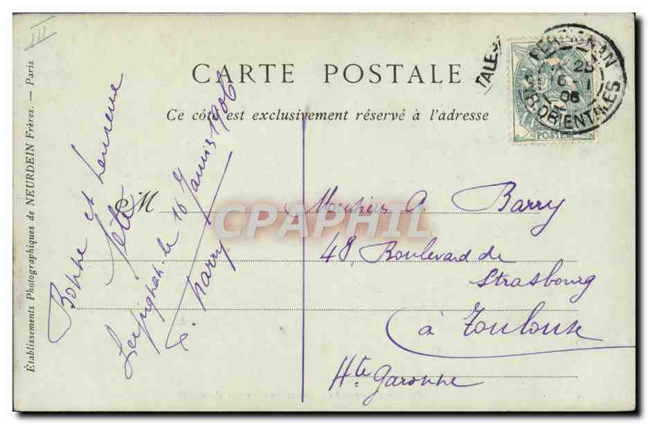 CPA Folklore Passage d'Annibal en Roussillon par H Perrault  — Verso