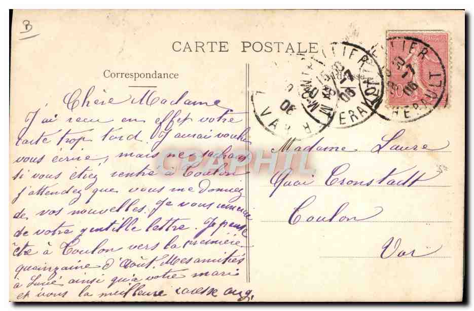 CPA Folklore Femme Moutons — Verso