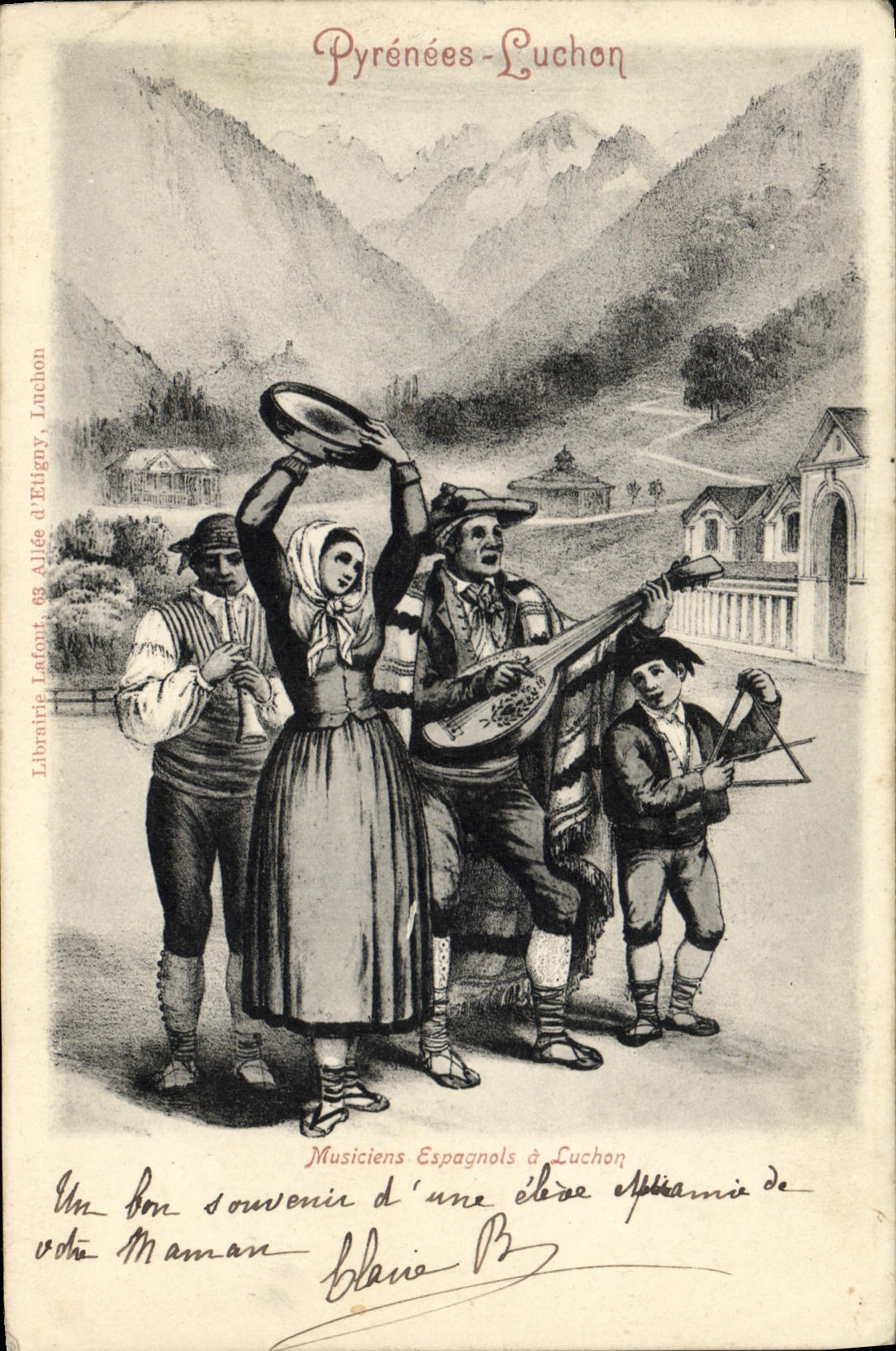 CPA Folklore Pyrenees Luchon Musiciens espagnols a Luchon 