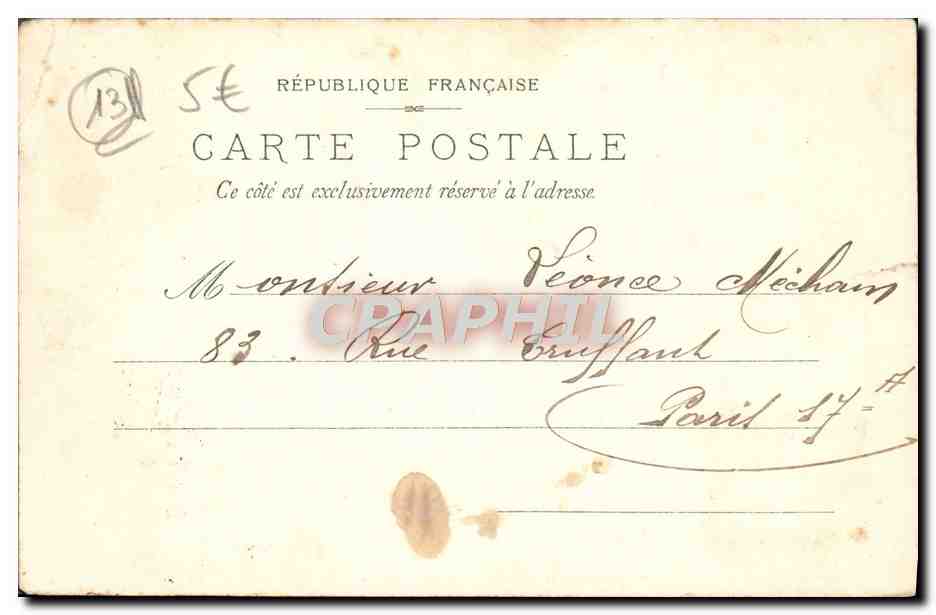 CPA Marseille Eglise des Reformes  — Rückseite