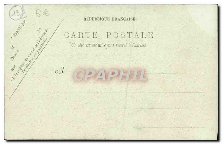 CPA Marseille Le Palais de Longchamps L'escalier — Rückseite