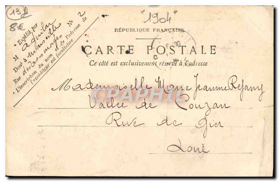 CPA Marseille Quai de la Fraternite — Rückseite